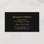 Verfijnd art Deco Black en Gold Pattern Visitekaartje (Achterkant)