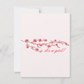 Verfijnd Baby shower van Stork Cherry Blossom Kaart (Achterkant)