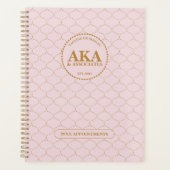 Verfijnd Bedrijfs Monogram Roze Gouden Trellis Planner (Voorkant)