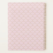 Verfijnd Bedrijfs Monogram Roze Gouden Trellis Planner (Achterkant)