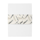 Verfijnd Beige Abstracte Initialen Uitnodigingen Wikkel (Achterkant Voorbeeld)