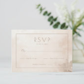Verfijnd Beige Aquarel RSVP Kaartje (Staand voorkant)