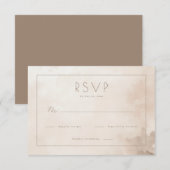 Verfijnd Beige Aquarel RSVP Kaartje (Voorkant / Achterkant)
