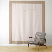 Verfijnd Beige Typografisch Wandkleed (In situ)