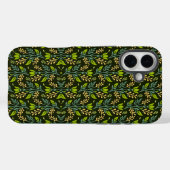 Verfijnd blauw & beige bloempatroon ontwerp Case-Mate iPhone case (Achterkant (horizontaal))