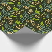 Verfijnd blauw & beige bloempatroonontwerp cadeaupapier (Hoek)