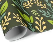Verfijnd blauw & beige bloempatroonontwerp cadeaupapier (Rol Hoek)