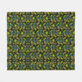 Verfijnd blauw & beige bloempatroonontwerp fleece deken (Voorkant (Horizontaal))