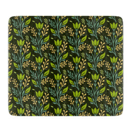 Verfijnd blauw & beige bloempatroonontwerp  snijplank