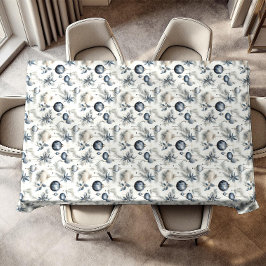 Verfijnd Blauw Beige & Gouden Kerstmis Tafelkleed