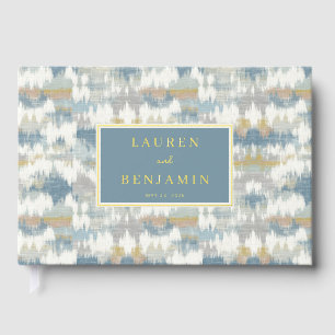 Verfijnd Blauw Geometrisch Gastenboek