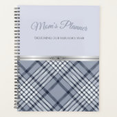 Verfijnd Blauw Geruit: Mama's Fantastische Jaar Planner (Voorkant)