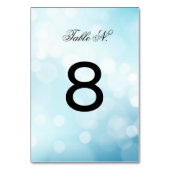 Verfijnd Blauw Glitter TROUWTAFEL NUMMER Kaart (Achterkant)
