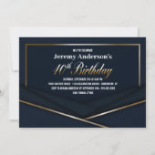 Verfijnd Blauw Goud 40e Verjaardagsfeestje Kaart (Voorkant)