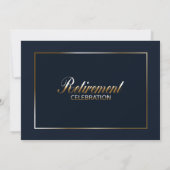 Verfijnd Blauw Goud Pensioen Partij Kaart (Achterkant)