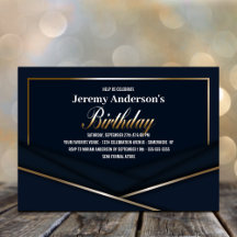 Verfijnd Blauw Goud Verjaardagsfeest