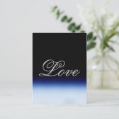 Verfijnd Blauw Zwart Liefde Bruiloft Briefkaart (Staand voorkant)