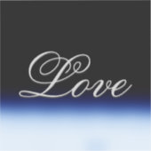 Verfijnd Blauw Zwart Liefde Bruiloft Sticker (Voorkant)