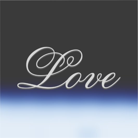 Verfijnd Blauw Zwart Liefde Bruiloft Sticker (Voorkant)