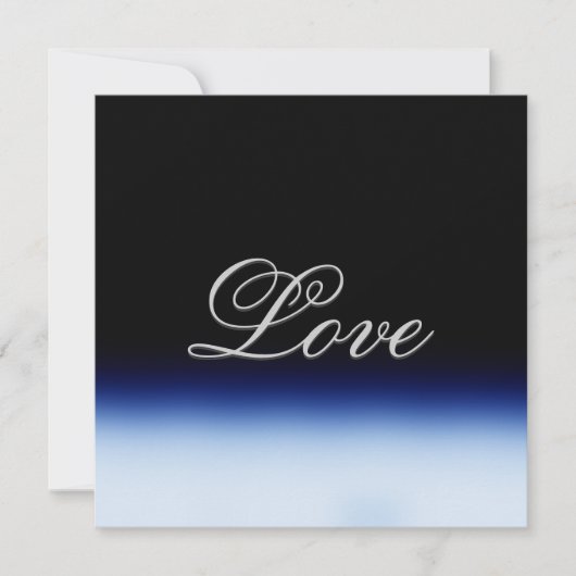 Verfijnd Blauw Zwart Liefdes Bruiloft (Voorkant)