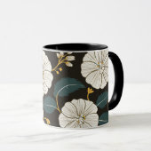 Verfijnd bloemenpatroon met witte bloesems mok (Voorkant rechts)