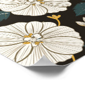 Verfijnd bloemenpatroon met witte bloesems poster (Hoek)