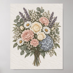 Verfijnd bloemstuk wandkunst poster