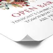 Verfijnd Burgundy Eucalyptus Herfst Open Bar Bord Poster (Hoek)
