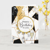 verfijnd champagne-wenskaart kaart (Gele Bloem)