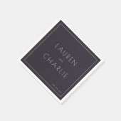 Verfijnd Charcoal Typografisch Servet (Hoek)
