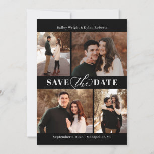Verfijnd Collage Bewerkbare Kleur Save The Date Ka Feestdagenkaart