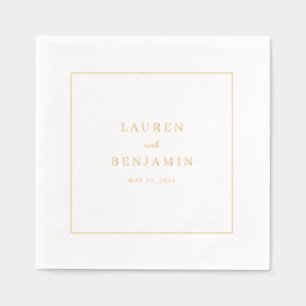 Verfijnd Crème Goud Minimalistisch Folie Servetten