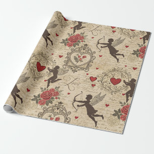 Verfijnd Cupido Valentijn Ornate Victoriaans Cadeaupapier