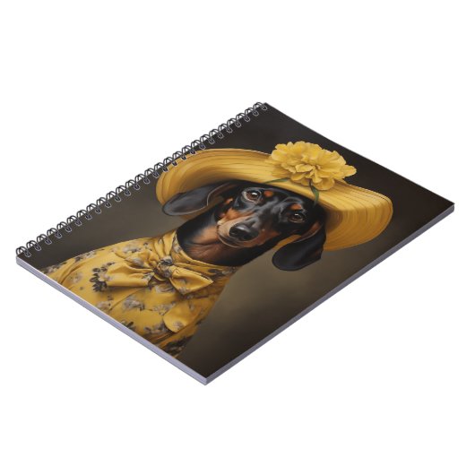 Verfijnd dashond in geel notitieboek (Linkerzijde)