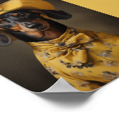 Verfijnd dashond in geel poster (Hoek)