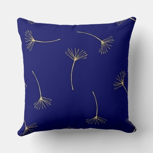 Verfijnd Deep Blue & Goud Monogram Kussen (Achterkant)