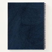 Verfijnd Diep Zwart en Blauw Gemarmerd Onderwerp Notitieboek (Achterkant)
