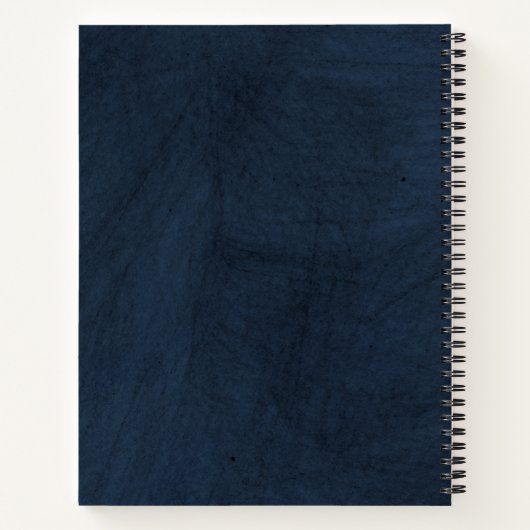 Verfijnd Diep Zwart en Blauw Gemarmerd Onderwerp Notitieboek (Achterkant)