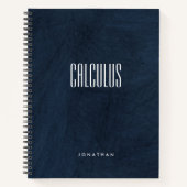 Verfijnd Diep Zwart en Blauw Gemarmerd Onderwerp Notitieboek (Voorkant)