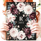 Verfijnd Donker Stemmig Bloem Motief Planner