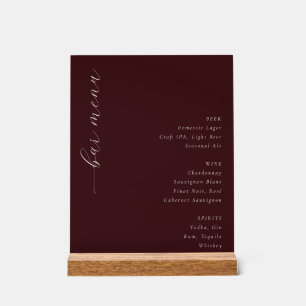 Verfijnd Donkerrood Elegant Barmenu Acryl Bord