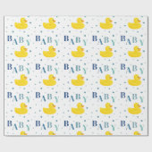 Verfijnd Duck Blue Baby Gift Wrapping Paper Cadeaupapier (Vlak)