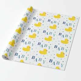 Verfijnd Duck Blue Baby Gift Wrapping Paper Cadeaupapier