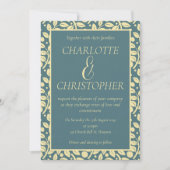 Verfijnd "Dusty Blue Cream Leaf Pattern" Kaart (Voorkant)