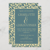 Verfijnd "Dusty Blue Cream Leaf Pattern" Kaart (Voorkant / Achterkant)