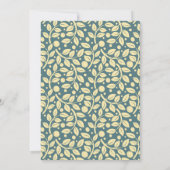 Verfijnd "Dusty Blue Cream Leaf Pattern" Kaart (Achterkant)