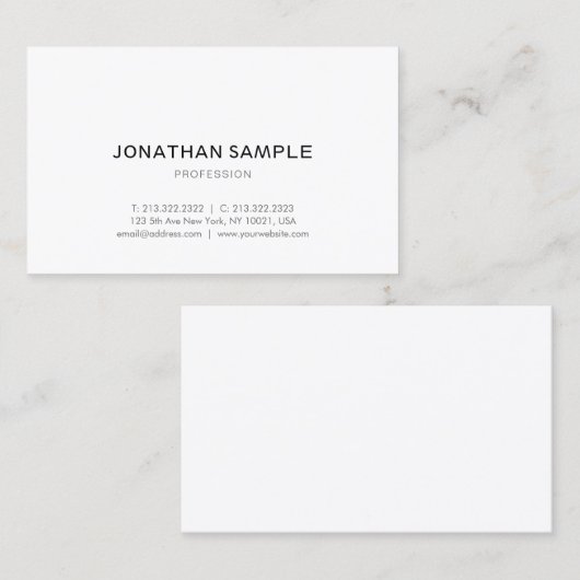 Verfijnd Eenvoudig design Modern Plain Trendy Visitekaartje (Voorkant / Achterkant)