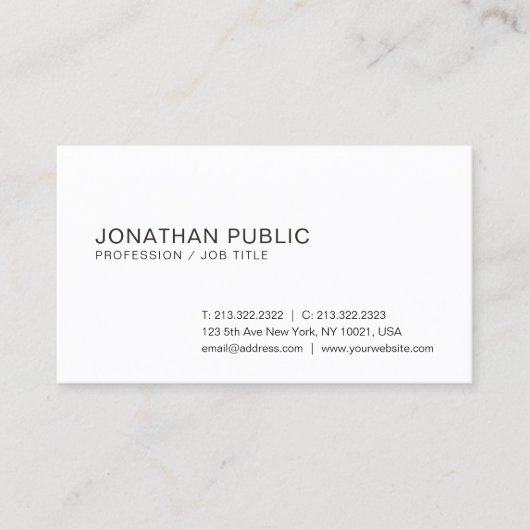 Verfijnd eenvoudig grafisch ontwerp met hoge beeld visitekaartje (Voorkant)