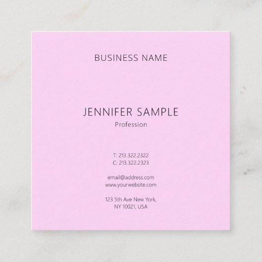 Verfijnd eenvoudig ontwerp Moderne Sjabloon Vierkante Visitekaartje (Achterkant)