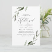 Verfijnd elegant groen leder Modern Wedding Kaart (Staand voorkant)
